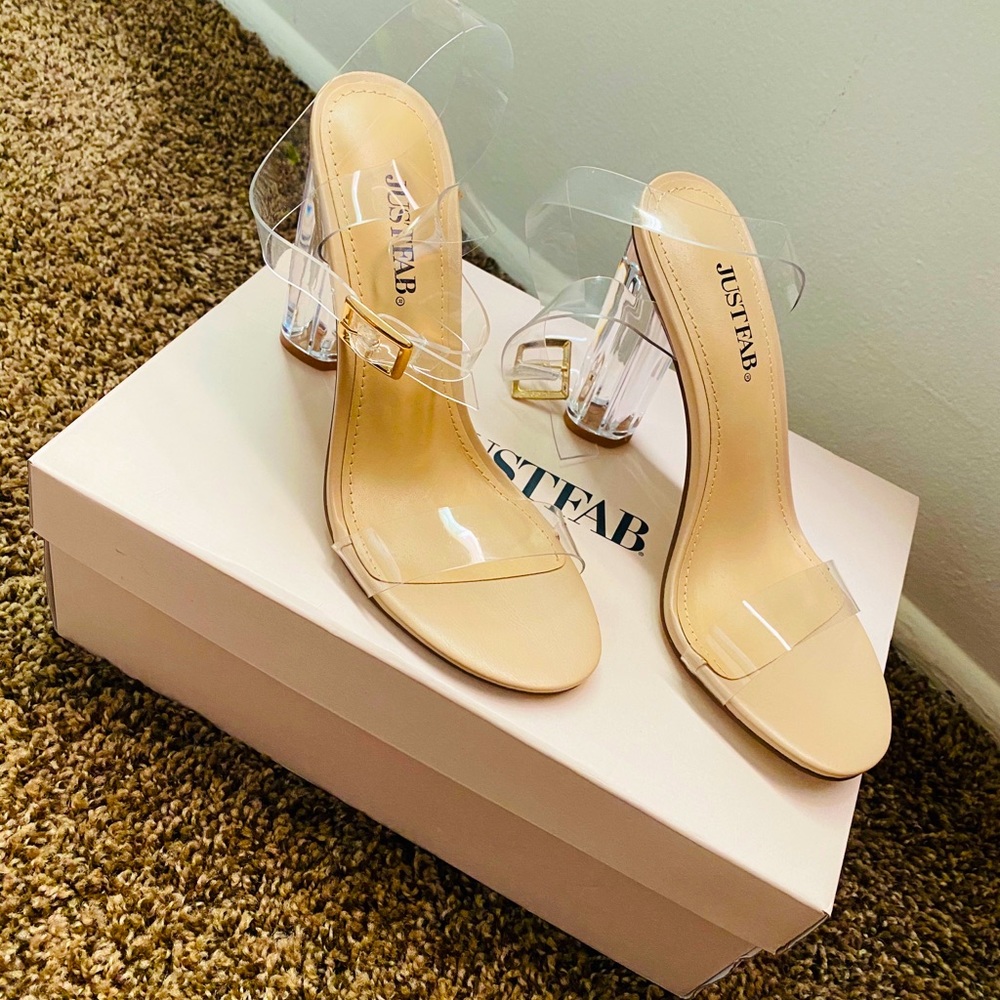 Just Fab Clear/Nude heels